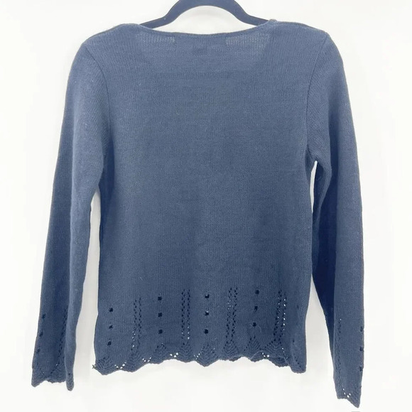 NWT Gloria Vanderbilt Eyelet Hem Long Sleeve‎ Knit Top Women's Size PS - Picture 2 of 4